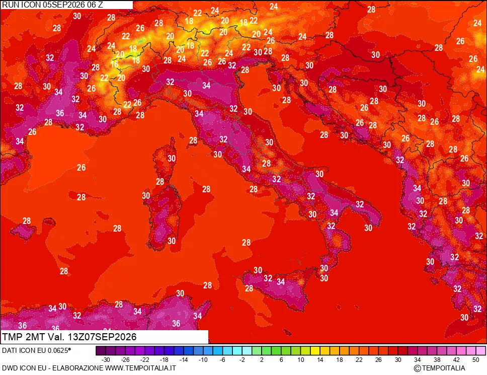 mappa Temp 2 metri