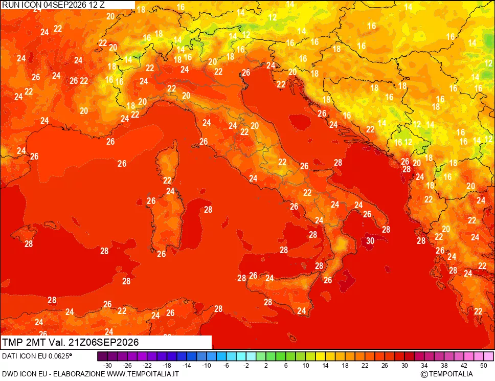 mappa Temp 2 metri