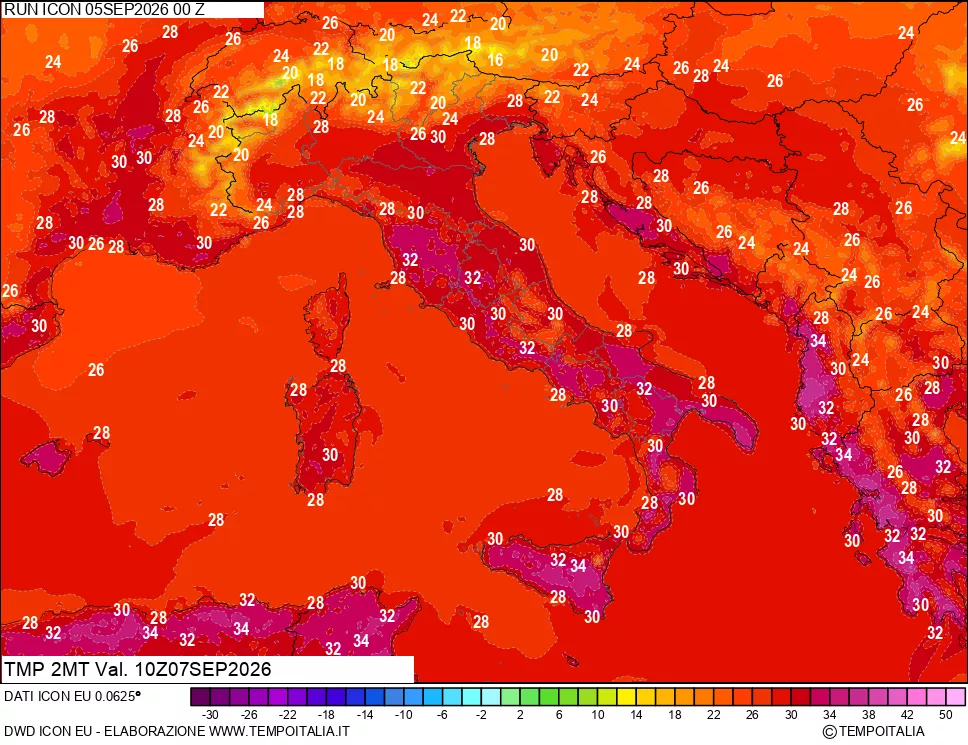 mappa Temp 2 metri