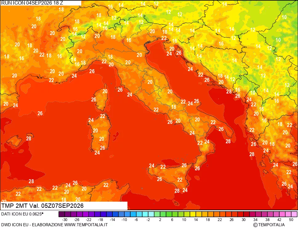 mappa Temp 2 metri