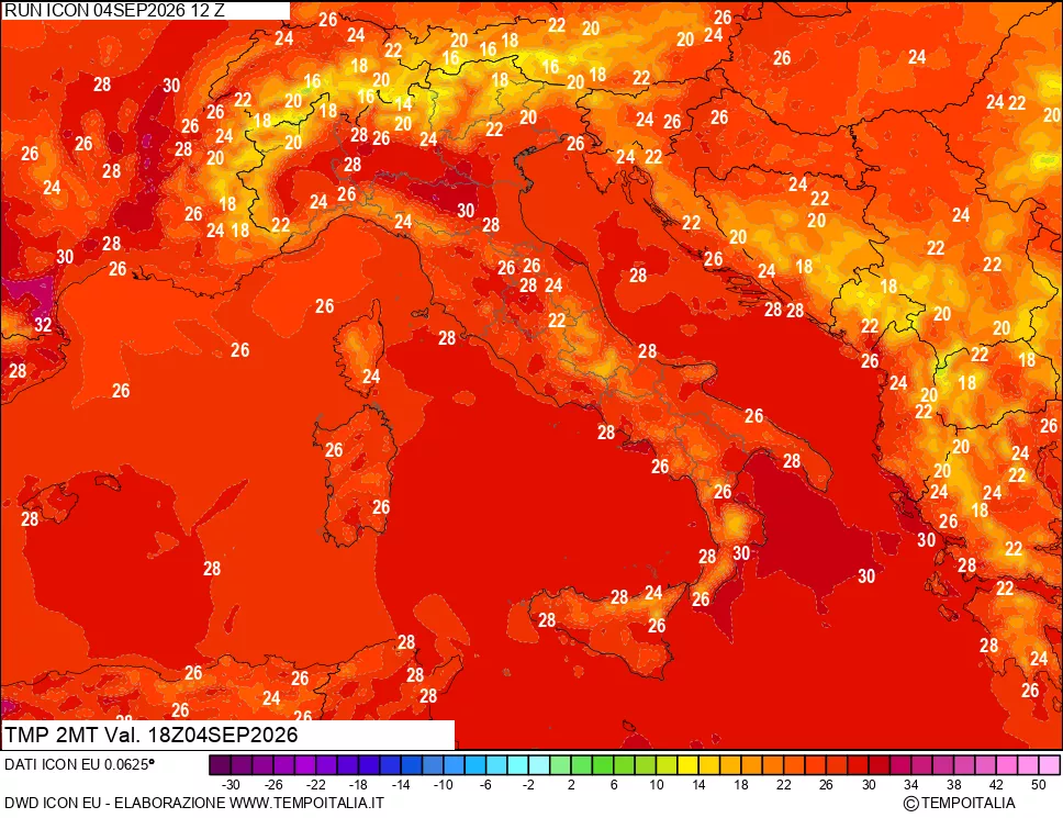 mappa Temp 2 metri