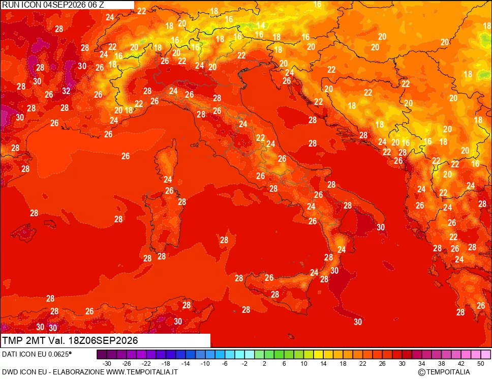 mappa Temp 2 metri