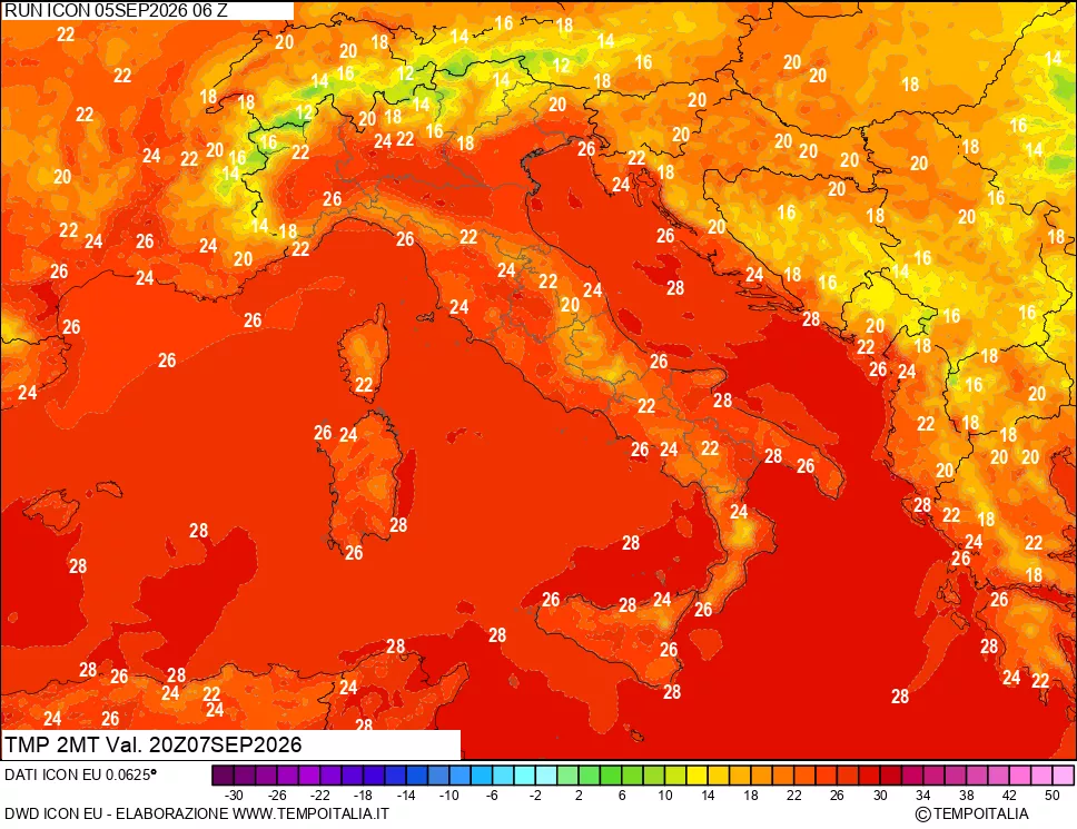 mappa Temp 2 metri
