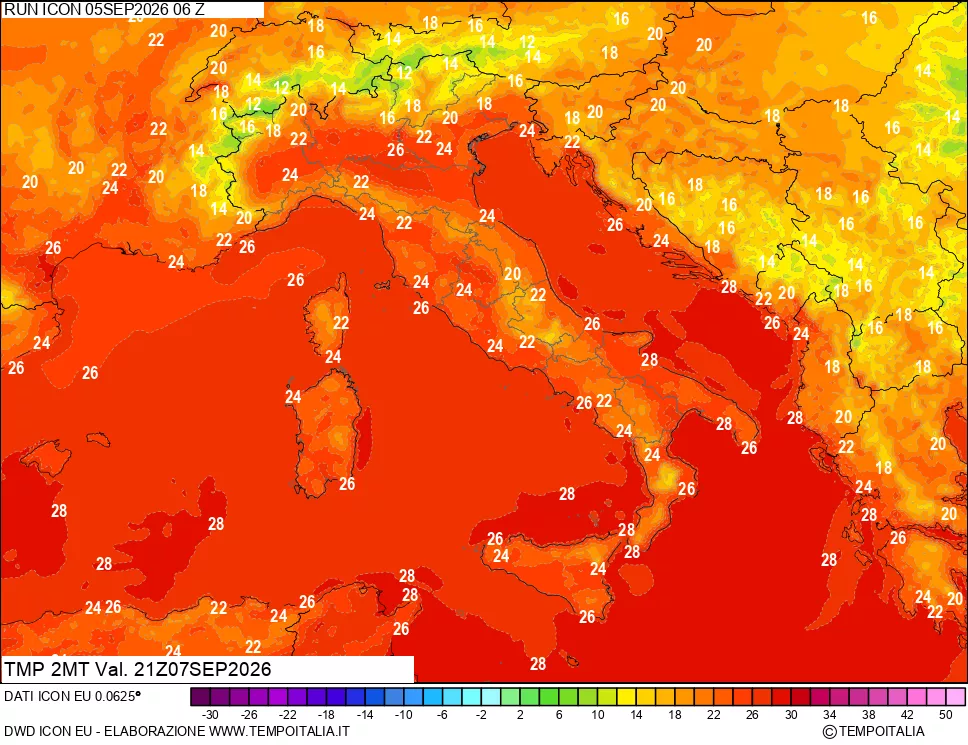 mappa Temp 2 metri