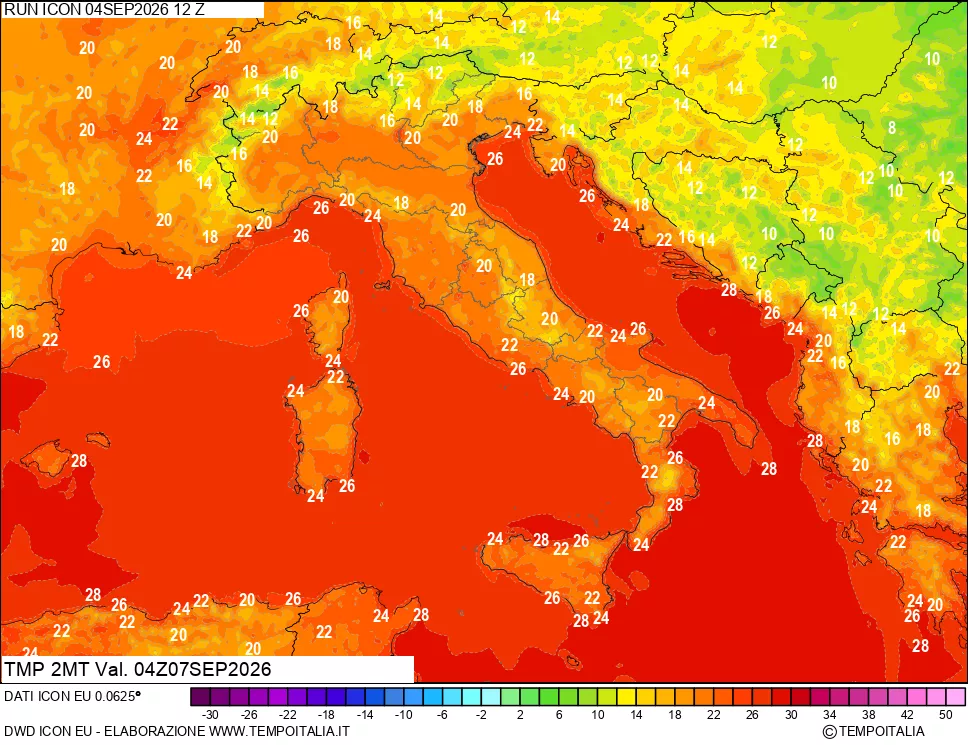 mappa Temp 2 metri