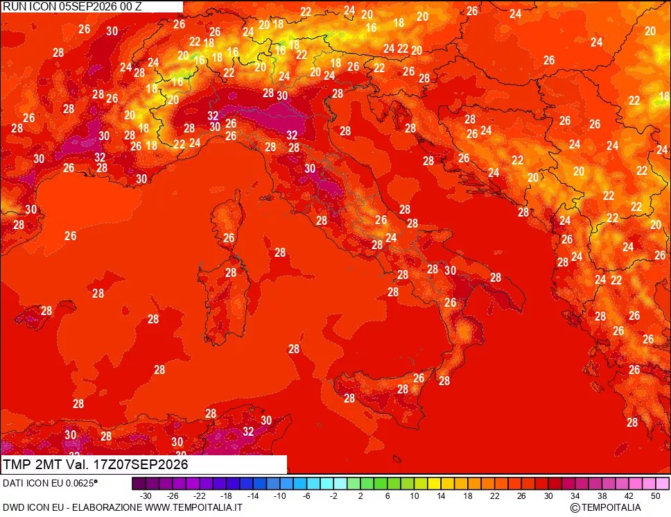 mappa Temp 2 metri