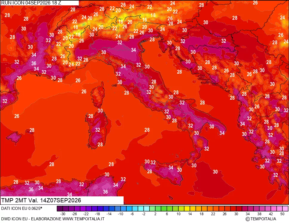 mappa Temp 2 metri