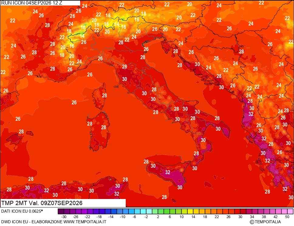 mappa Temp 2 metri