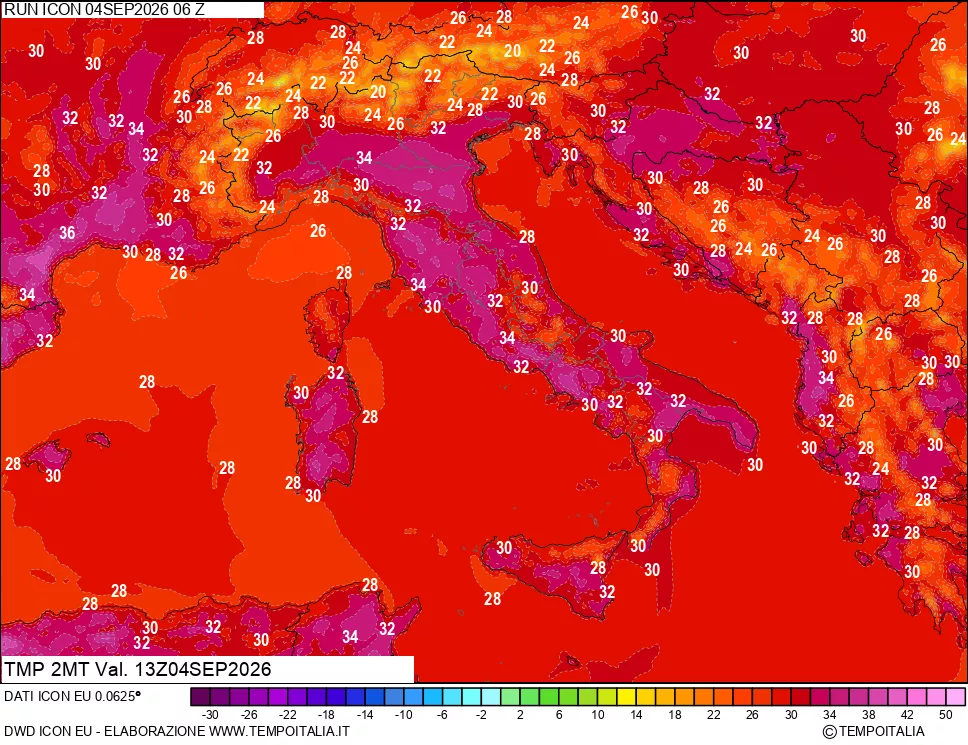 mappa Temp 2 metri