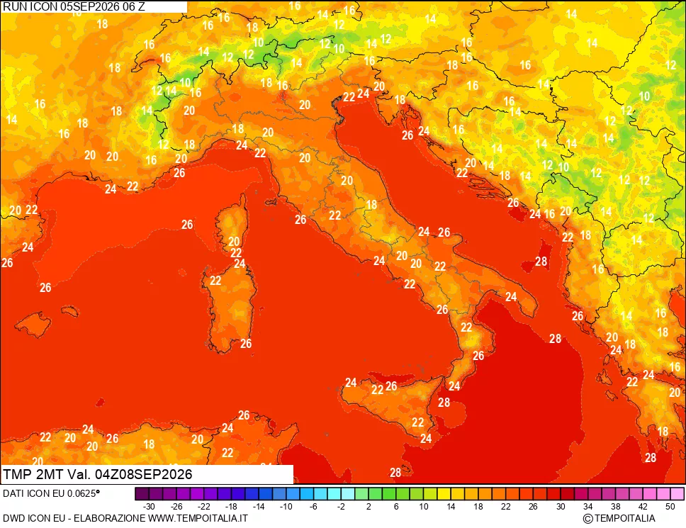 mappa Temp 2 metri