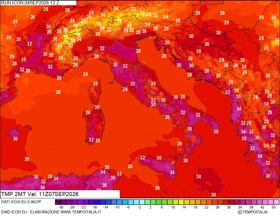 mappa Temp 2 metri