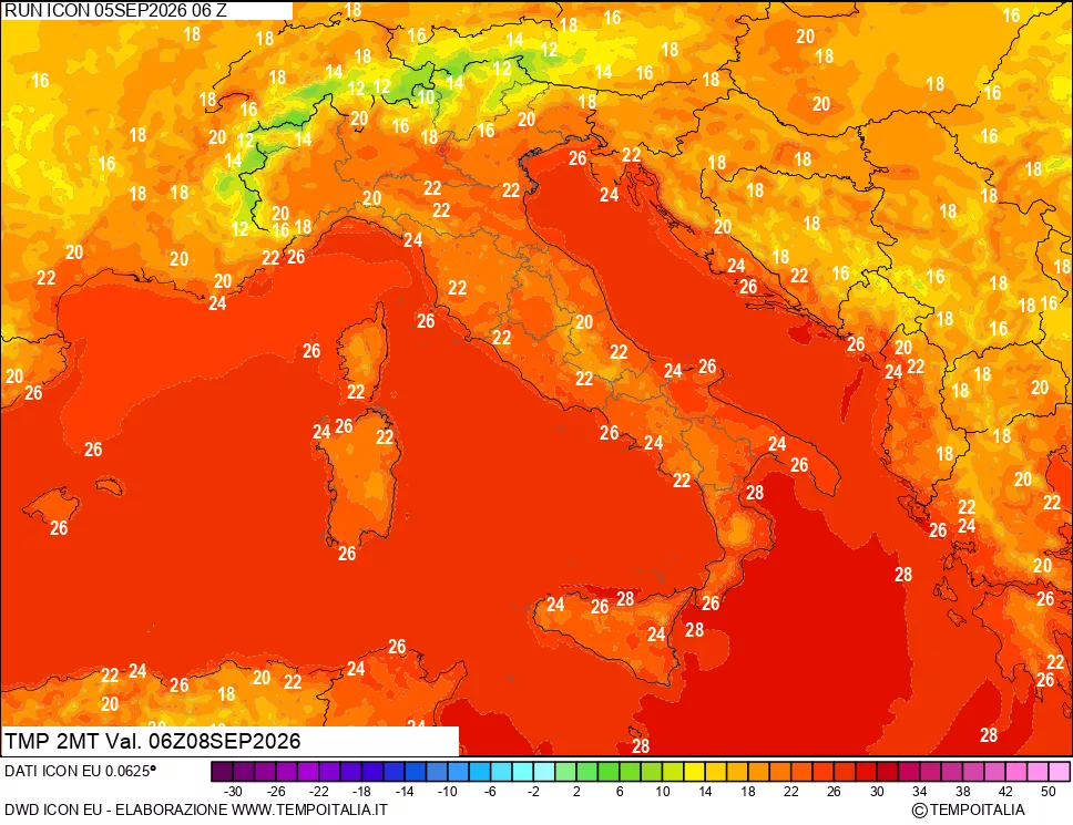 mappa Temp 2 metri