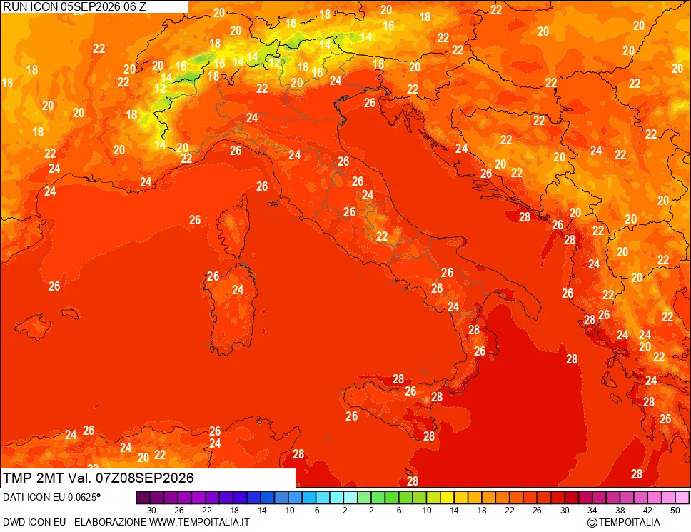 mappa Temp 2 metri