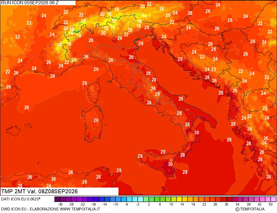 mappa Temp 2 metri