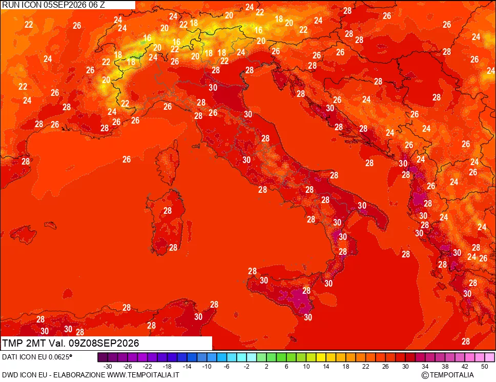 mappa Temp 2 metri