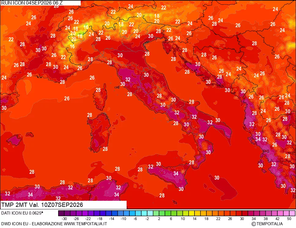 mappa Temp 2 metri