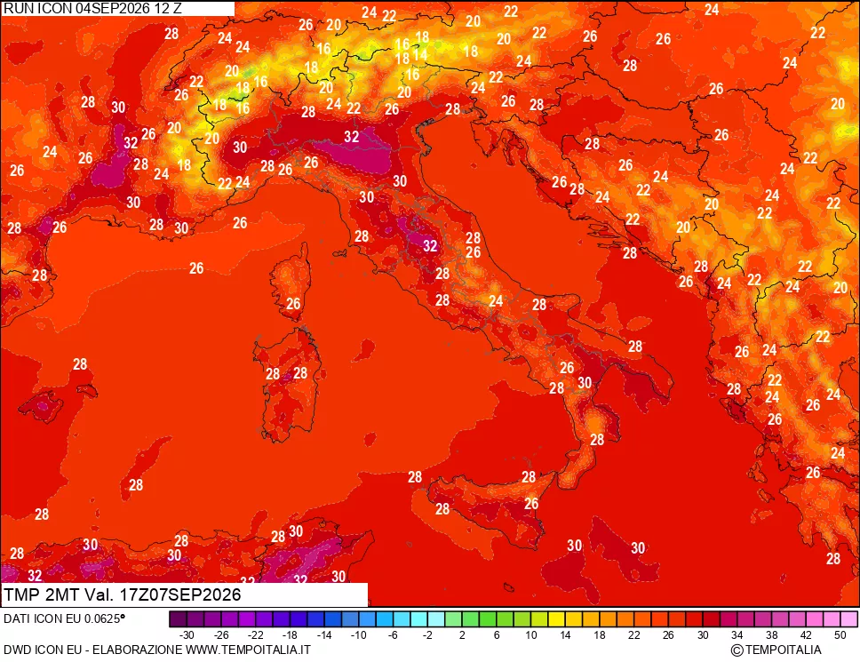 mappa Temp 2 metri
