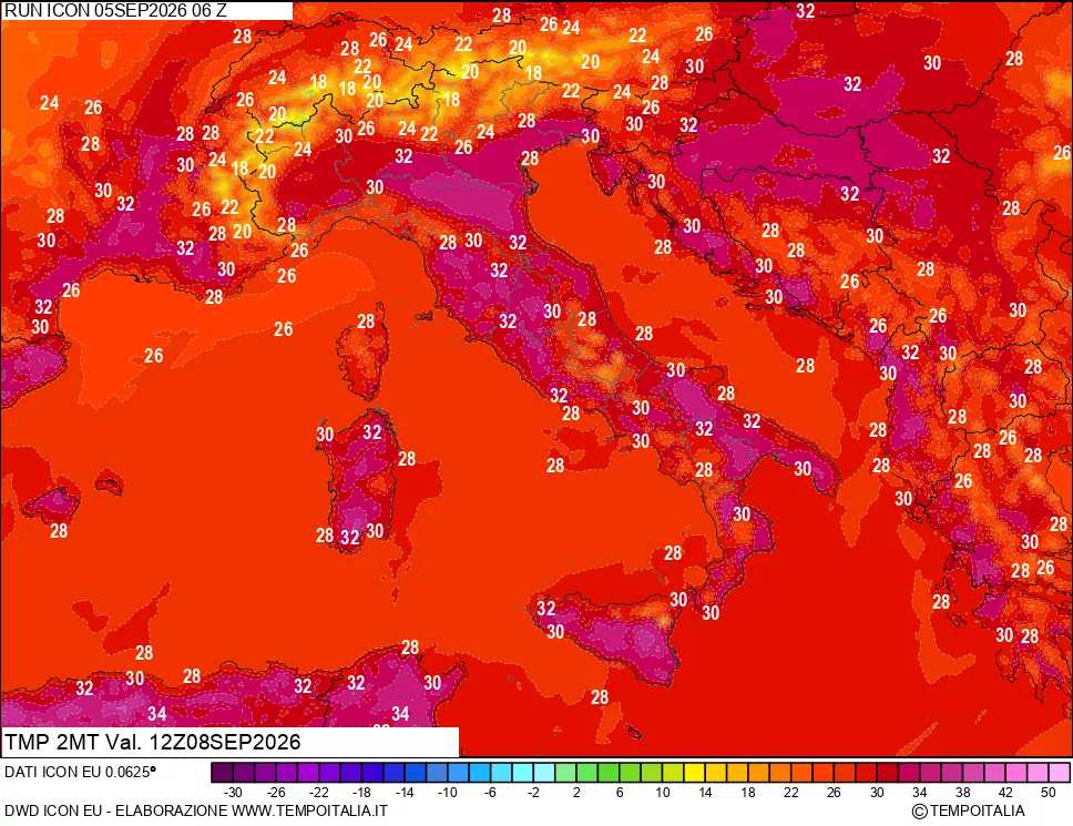 mappa Temp 2 metri