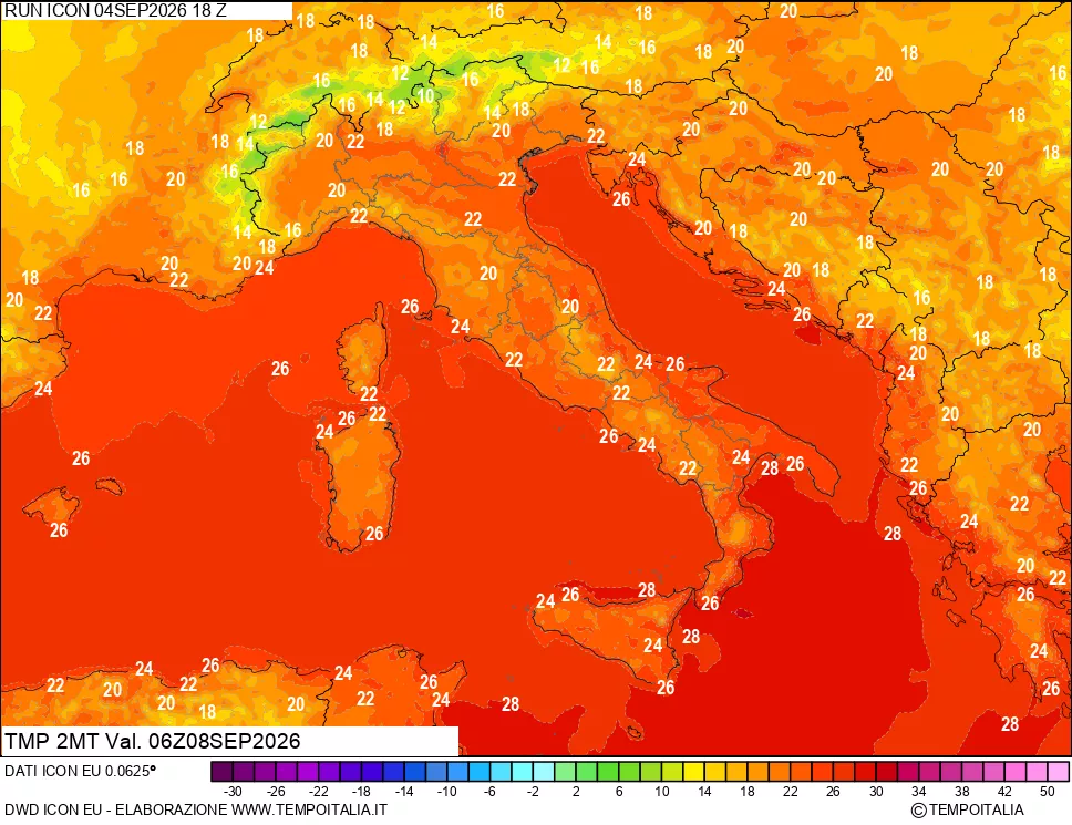 mappa Temp 2 metri