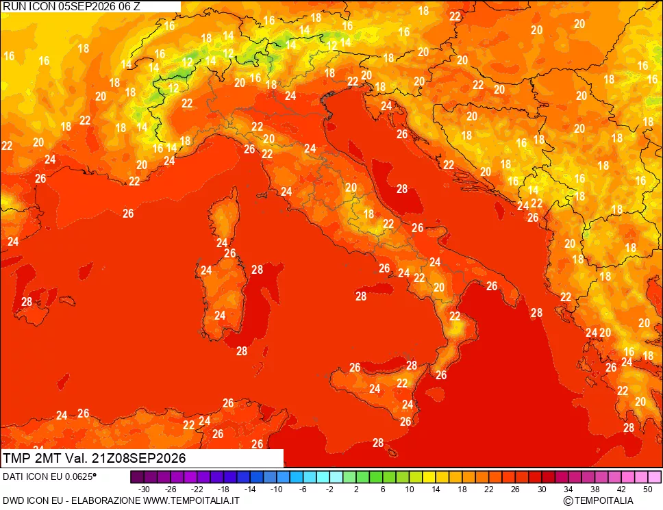 mappa Temp 2 metri