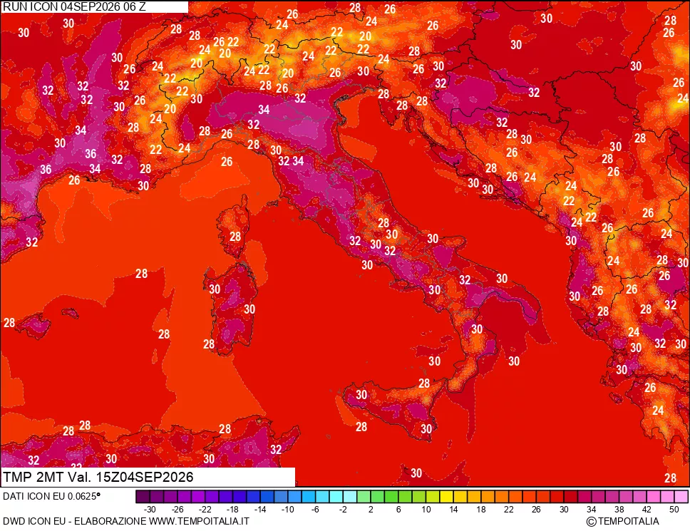 mappa Temp 2 metri