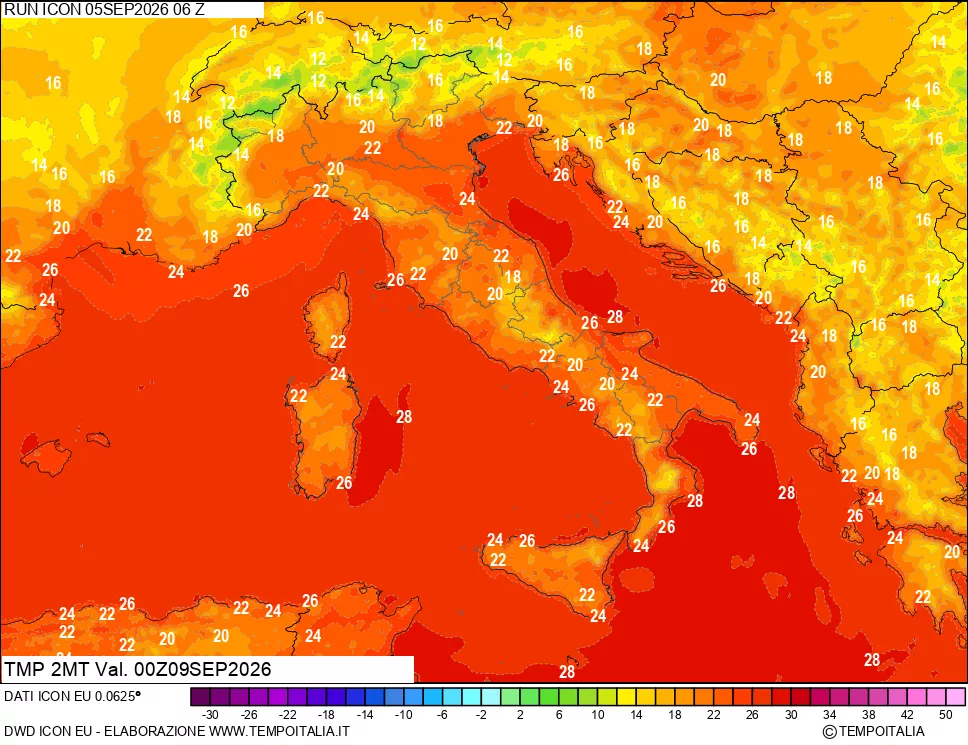 mappa Temp 2 metri