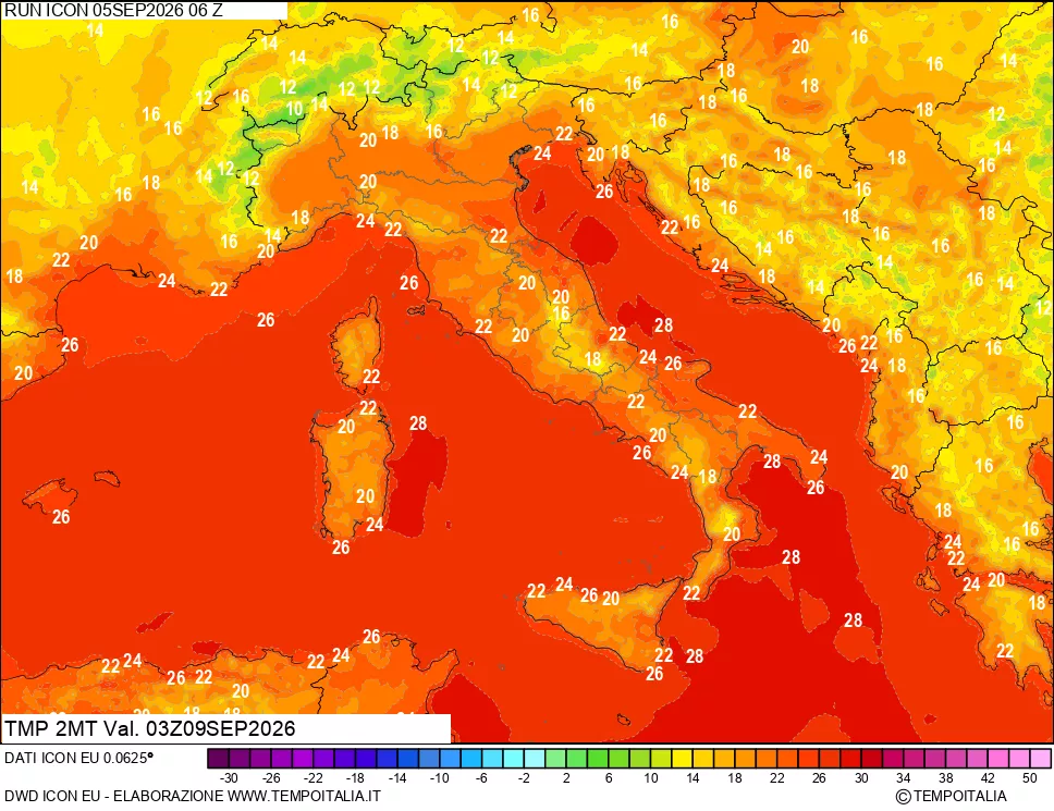 mappa Temp 2 metri