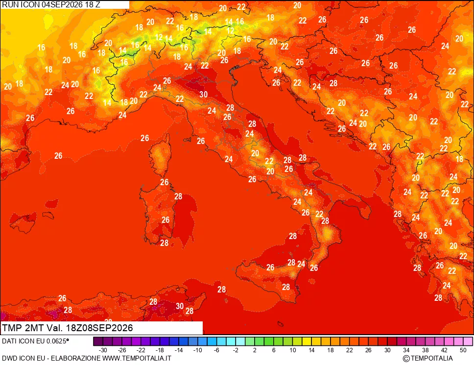 mappa Temp 2 metri