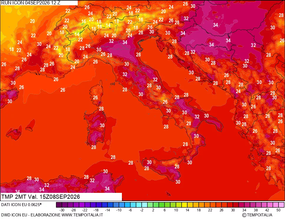 mappa Temp 2 metri