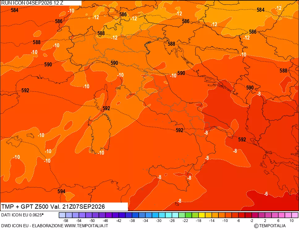 mappa 500 hPa Temp + GPT